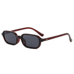 SO&EI Fashion Rectangle Sunglasses Women Shades UV400 Retro Rivets Punk Men Champagne Sun Glasses