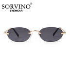 SORVINO Fashion Rimless Oval Sunglasses 2026 Women Men 90s Brand Designer Brown Frameless Shades Sun Glasses Clear Lens Eyewear