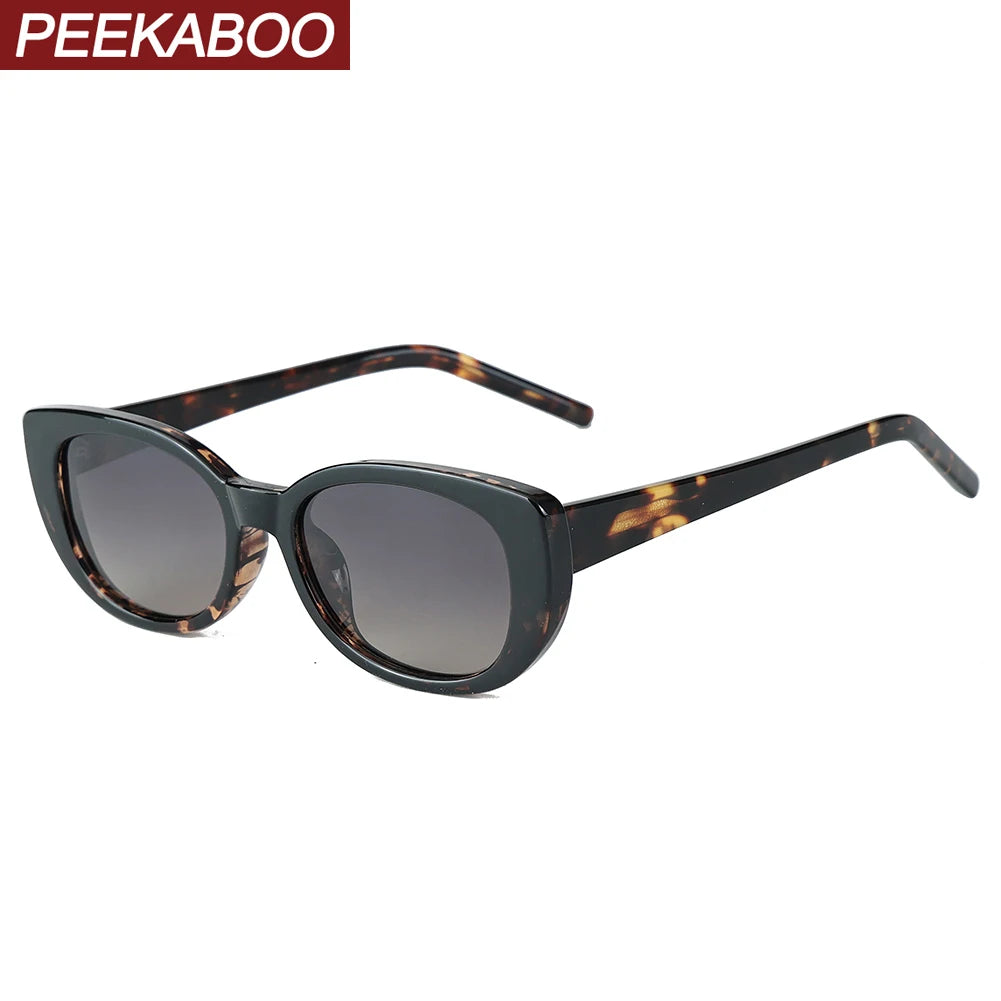 Peekaboo TR90 polarized sunglasses cat eye acetate brown black square sun glasses fashion women uv400 female gift items
