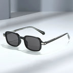 SO&EI Vintage Rectangle Rivets Sunglasses Women Fashion Green Shades UV400 Men Sun Glasses