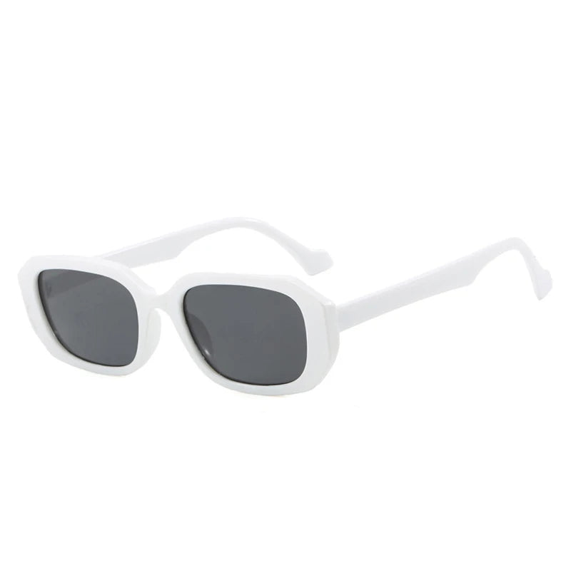 SO&EI Fashion Small Polygon Rectangle Sunglasses Women Retro Clear Gradient Shades UV400 Men Blue Green Sun Glasses