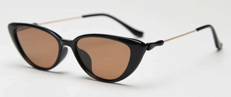 Peekaboo small frame sunglasses polarized female TR90 retro sun glasses for women half metal uv400 brown green 2025 summer