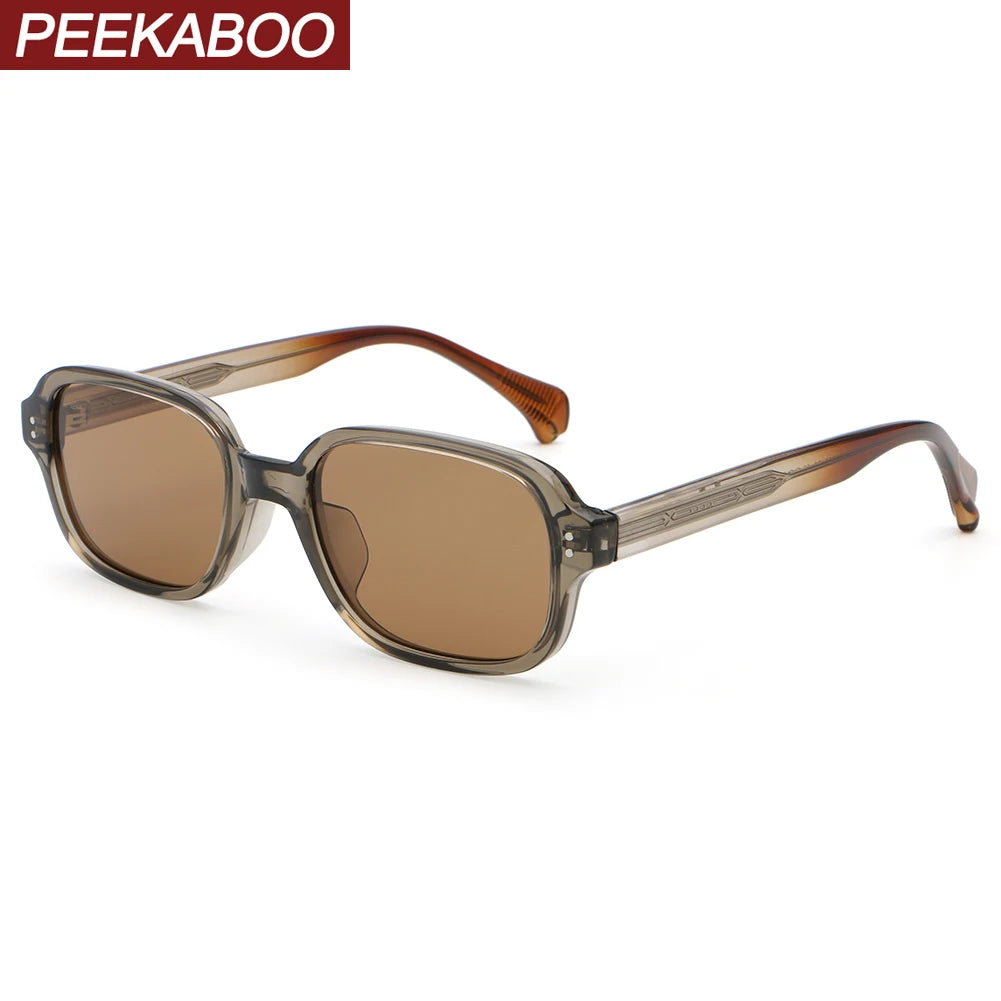 Peekaboo male square frame sunglasses for women uv400 brown green black fashion sun glasses for men travel accessories unisex