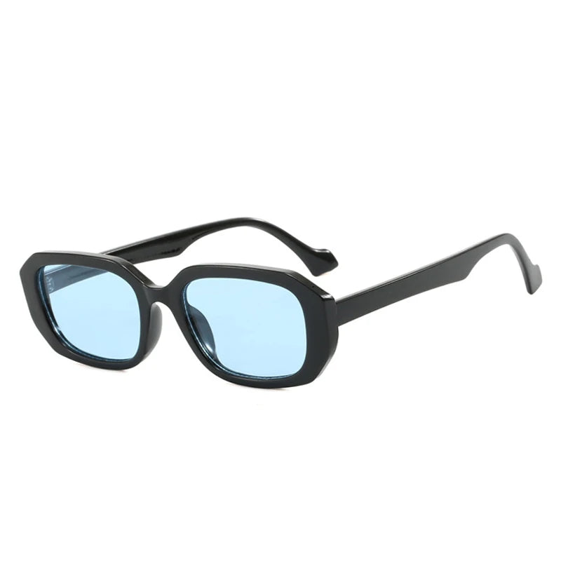 SO&EI Fashion Small Polygon Rectangle Sunglasses Women Retro Clear Gradient Shades UV400 Men Blue Green Sun Glasses