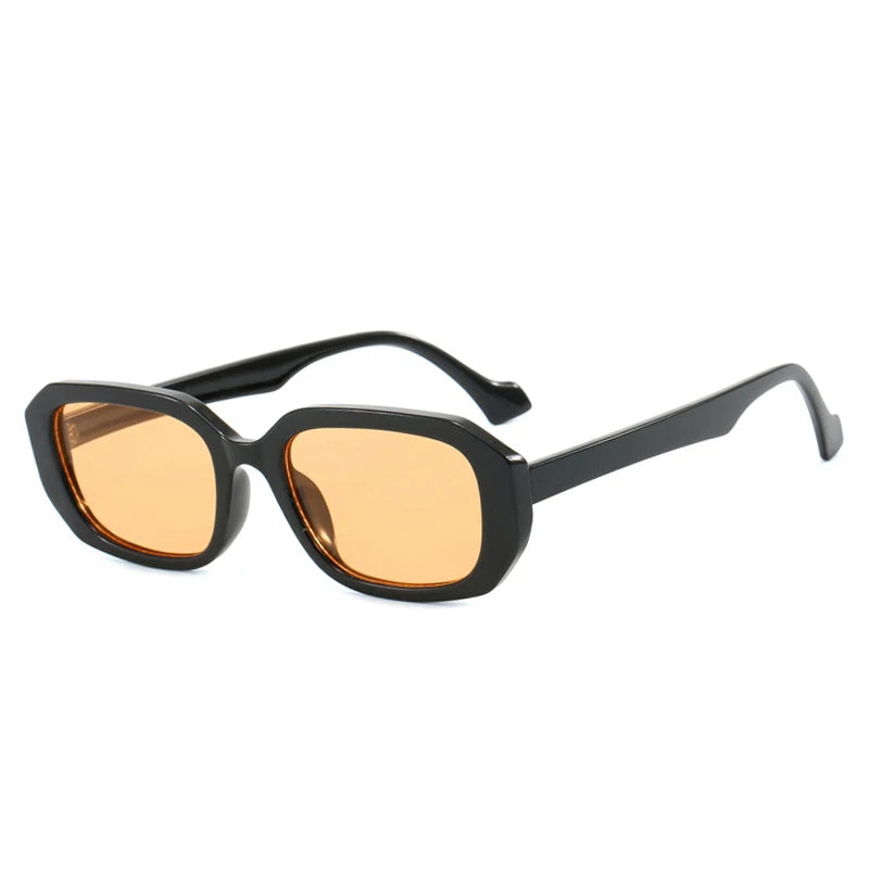 SO&EI Fashion Small Polygon Rectangle Sunglasses Women Retro Clear Gradient Shades UV400 Men Blue Green Sun Glasses