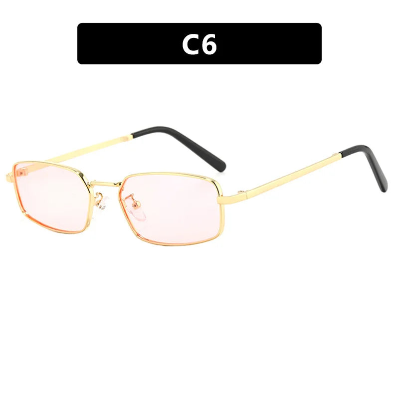 New Small Square Metal Women Sunglasses Brand Designer Men Sun Glasses Outdoor Travel Female Shades Lentes UV400