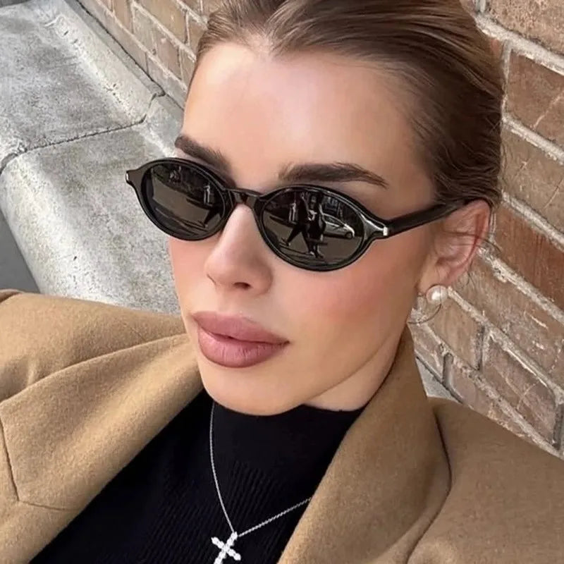 New  Women's Sunglasses Designer Popular Fashion Shades Men Punk Sun Glasses UV400 Vintage Trending Retro Oval Eyewear