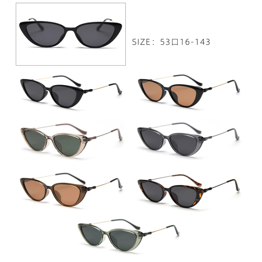 Peekaboo small frame sunglasses polarized female TR90 retro sun glasses for women half metal uv400 brown green 2025 summer
