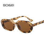 SO&EI Fashion Small Polygon Rectangle Sunglasses Women Retro Clear Gradient Shades UV400 Men Blue Green Sun Glasses