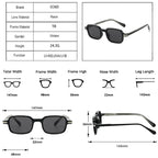SO&EI Vintage Rectangle Rivets Sunglasses Women Fashion Green Shades UV400 Men Sun Glasses