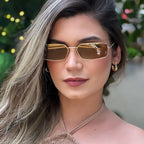 New Small Square Metal Women Sunglasses Brand Designer Men Sun Glasses Outdoor Travel Female Shades Lentes UV400