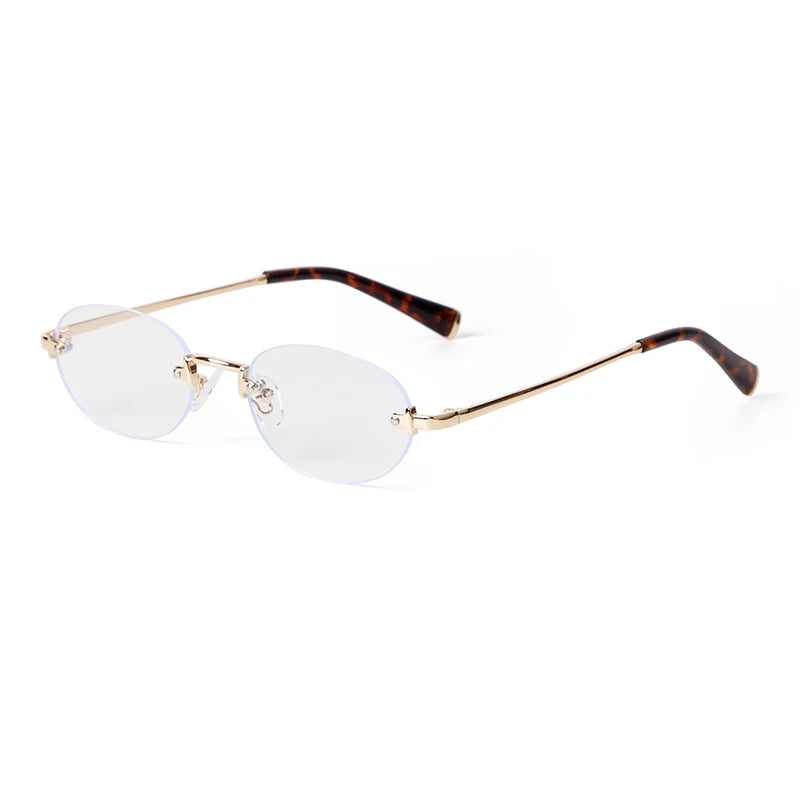 SORVINO Fashion Rimless Oval Sunglasses 2026 Women Men 90s Brand Designer Brown Frameless Shades Sun Glasses Clear Lens Eyewear