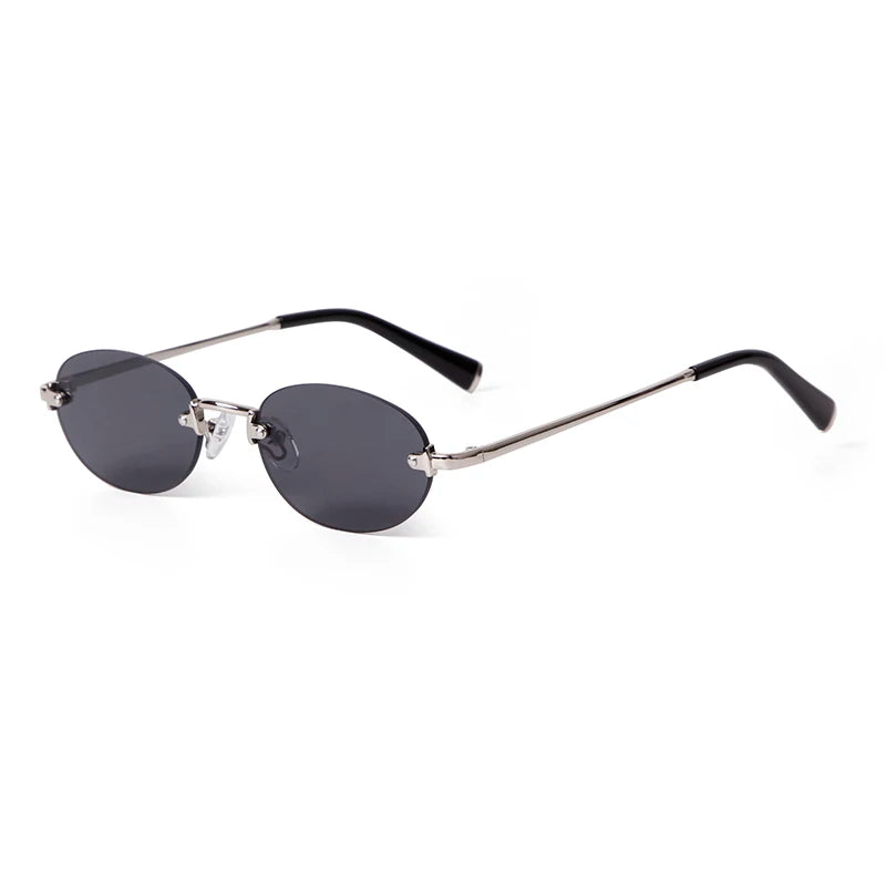 SORVINO Fashion Rimless Oval Sunglasses 2026 Women Men 90s Brand Designer Brown Frameless Shades Sun Glasses Clear Lens Eyewear