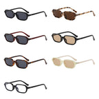 SO&EI Fashion Rectangle Sunglasses Women Shades UV400 Retro Rivets Punk Men Champagne Sun Glasses