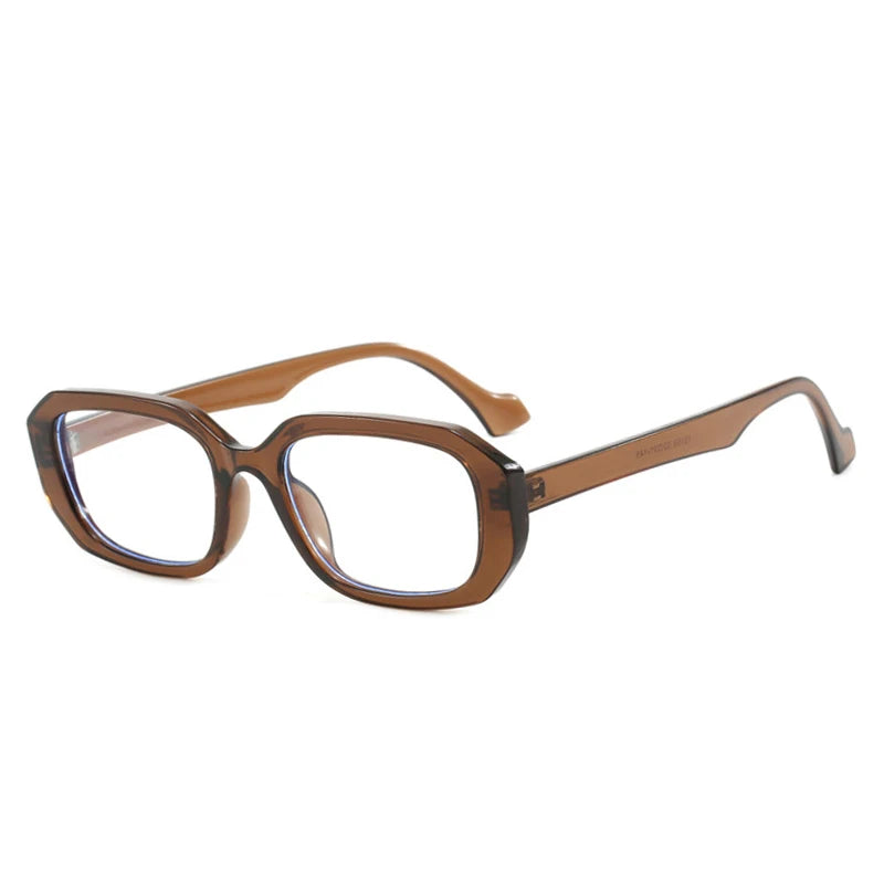 SO&EI Fashion Small Polygon Rectangle Sunglasses Women Retro Clear Gradient Shades UV400 Men Blue Green Sun Glasses