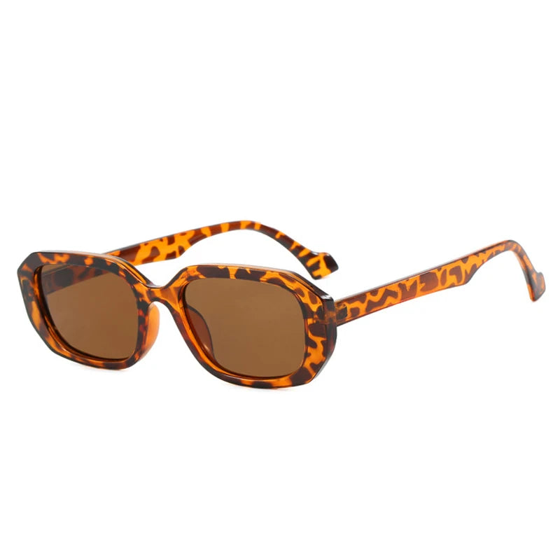 SO&EI Fashion Small Polygon Rectangle Sunglasses Women Retro Clear Gradient Shades UV400 Men Blue Green Sun Glasses