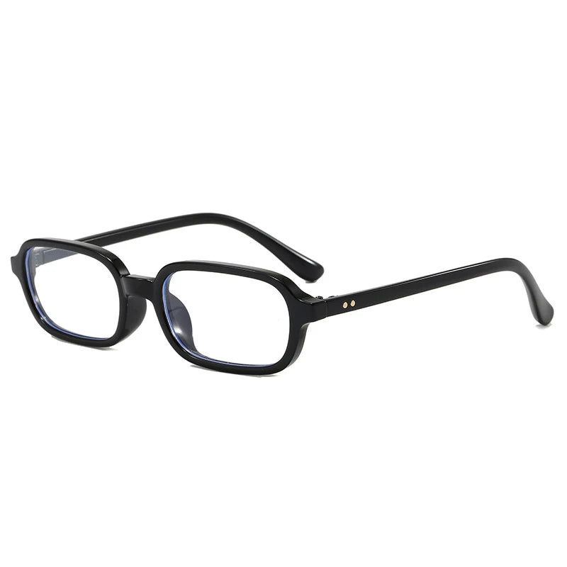 SO&EI Fashion Rectangle Sunglasses Women Shades UV400 Retro Rivets Punk Men Champagne Sun Glasses