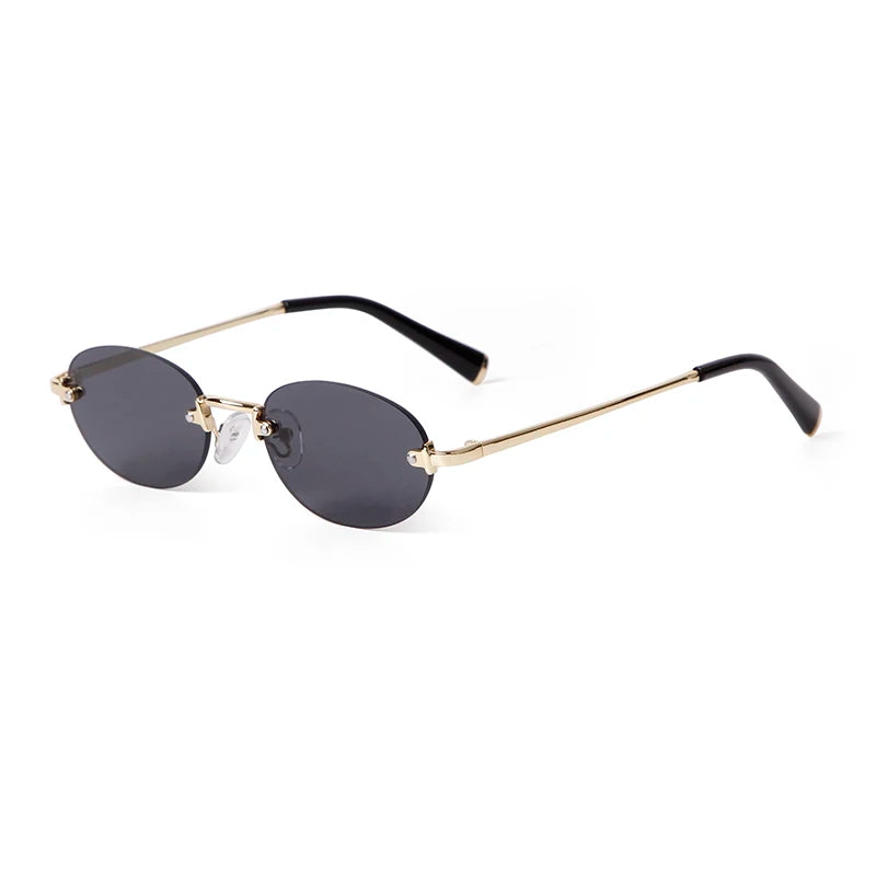 SORVINO Fashion Rimless Oval Sunglasses 2026 Women Men 90s Brand Designer Brown Frameless Shades Sun Glasses Clear Lens Eyewear