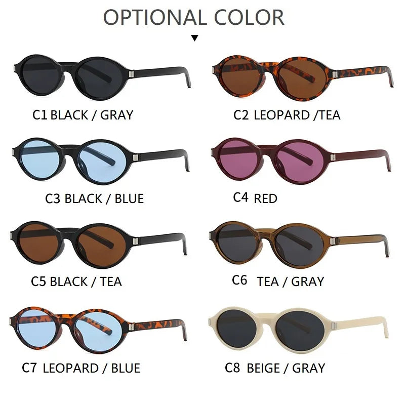New  Women's Sunglasses Designer Popular Fashion Shades Men Punk Sun Glasses UV400 Vintage Trending Retro Oval Eyewear