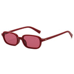 SO&EI Retro Small Rectangle Sunglasses Women Fashion Rivets Orange Red Shades UV400 Men Punk Sun Glasses