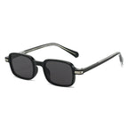 SO&EI Vintage Rectangle Rivets Sunglasses Women Fashion Green Shades UV400 Men Sun Glasses