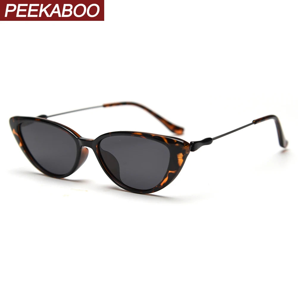 Peekaboo small frame sunglasses polarized female TR90 retro sun glasses for women half metal uv400 brown green 2025 summer