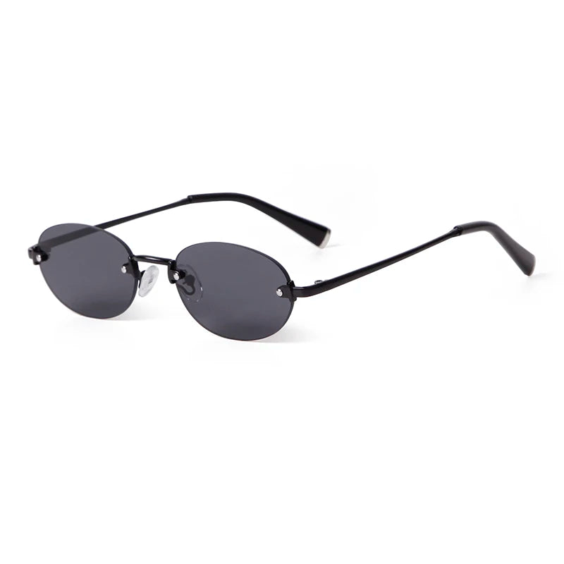 SORVINO Fashion Rimless Oval Sunglasses 2026 Women Men 90s Brand Designer Brown Frameless Shades Sun Glasses Clear Lens Eyewear