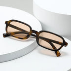 SO&EI Retro Small Rectangle Sunglasses Women Fashion Rivets Orange Red Shades UV400 Men Punk Sun Glasses