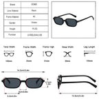 SO&EI Retro Small Rectangle Sunglasses Women Fashion Rivets Orange Red Shades UV400 Men Punk Sun Glasses