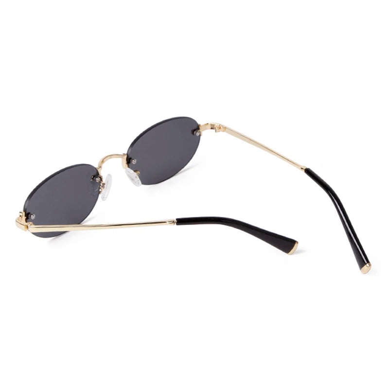 SORVINO Fashion Rimless Oval Sunglasses 2026 Women Men 90s Brand Designer Brown Frameless Shades Sun Glasses Clear Lens Eyewear