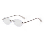 SORVINO Fashion Rimless Oval Sunglasses 2026 Women Men 90s Brand Designer Brown Frameless Shades Sun Glasses Clear Lens Eyewear