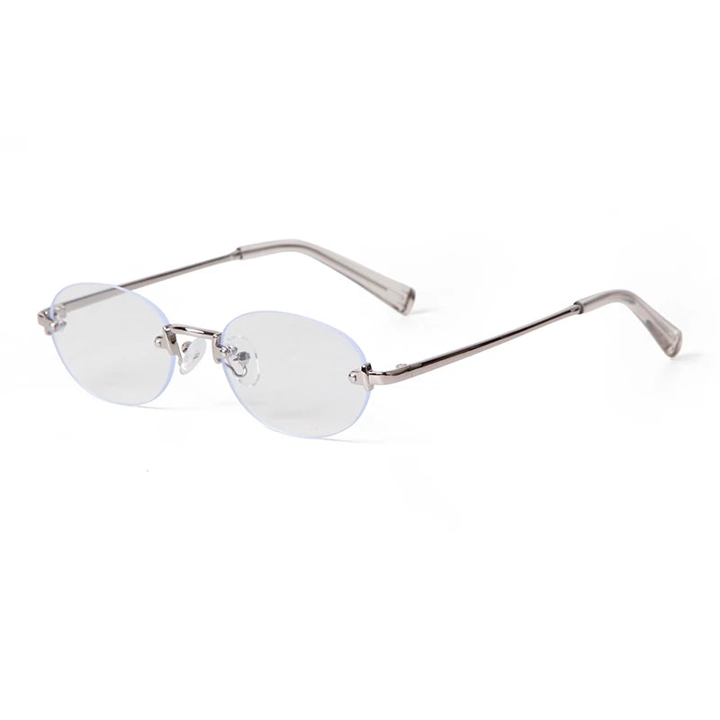 SORVINO Fashion Rimless Oval Sunglasses 2026 Women Men 90s Brand Designer Brown Frameless Shades Sun Glasses Clear Lens Eyewear