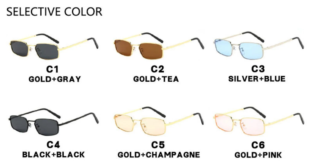 New Small Square Metal Women Sunglasses Brand Designer Men Sun Glasses Outdoor Travel Female Shades Lentes UV400