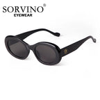 SORVINO Trendy Tortoise Shell Black Oval Sunglasses Gradient Brown Lens Round Women Men Sun Glasses Female UV400