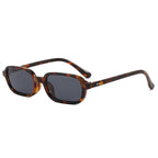 SO&EI Fashion Rectangle Sunglasses Women Shades UV400 Retro Rivets Punk Men Champagne Sun Glasses