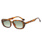 SO&EI Fashion Small Polygon Rectangle Sunglasses Women Retro Clear Gradient Shades UV400 Men Blue Green Sun Glasses