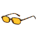 SO&EI Retro Small Rectangle Sunglasses Women Fashion Rivets Orange Red Shades UV400 Men Punk Sun Glasses